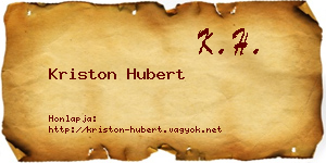 Kriston Hubert névjegykártya